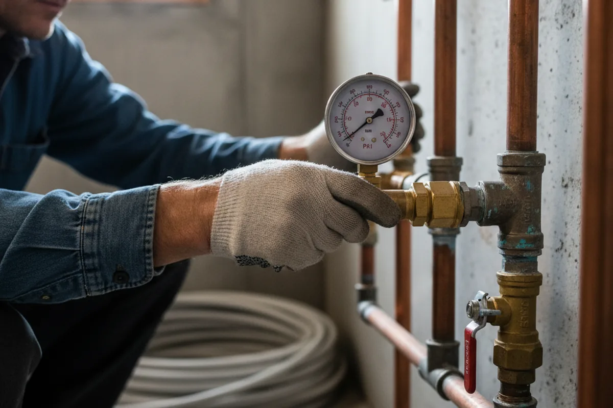 Pressure testing a repaired line during Water Line Repair in Coopers Plains